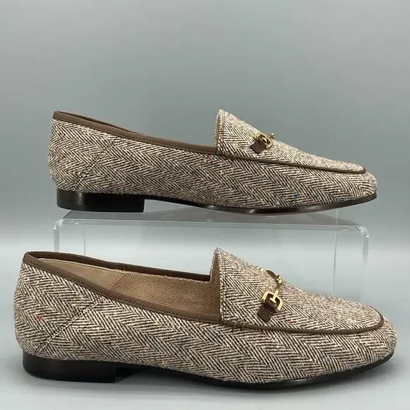Sam Edelman Tan Leather Slip-On Loafers with Gold Accent Sam Edelman Loafer Leather Upper Flats for Women for sale | eBay main image 3